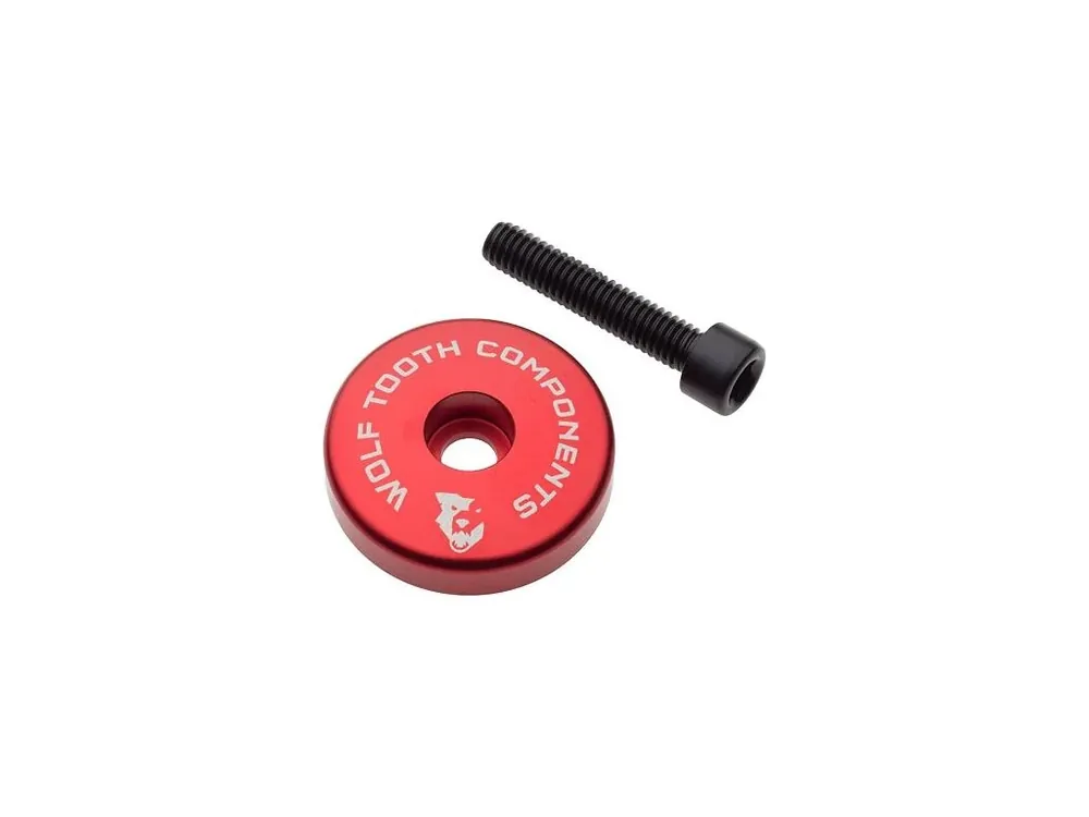 Expresní Doručení WOLF TOOTH krytka ULTRALIGHT STEM CAP červená + 5mm spacer