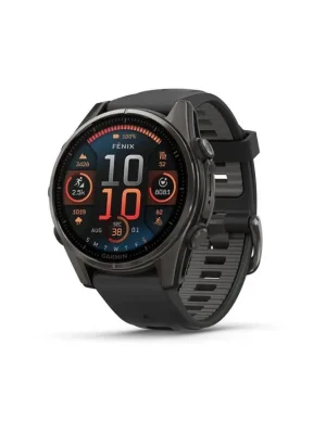 Pouze Dnes Garmin fenix 8 – 43 mm, AMOLED, Sapphire, Carbon grey DLC titanium, Black / Pebble grey se silikonovým řemínkem. + Nylonový řemínek k výběru ZDARMA + mapy TOPO Czech