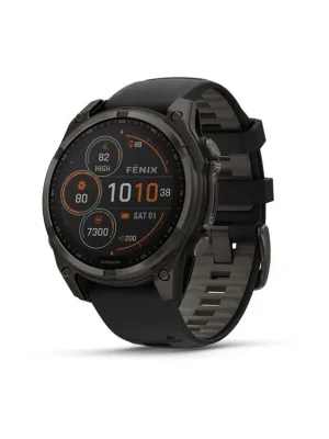 Garmin fenix 8 – 47 mm, Solar, Sapphire, Carbon grey DLC titanium s Black/Grey silikonovým řemínkem. + Nylonový řemínek k výběru ZDARMA + mapy TOPO Czech Cenová Bomba