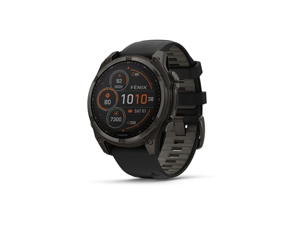 Garmin fenix 8 – 47 mm, Solar, Sapphire, Carbon grey DLC titanium s Black/Grey silikonovým řemínkem. + Nylonový řemínek k výběru ZDARMA + mapy TOPO Czech Cenová Bomba