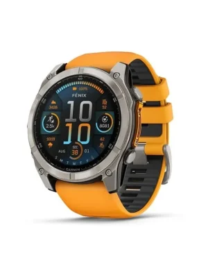 Garmin fenix 8 – 51 mm, AMOLED, Sapphire, Titanium s Orange/Graphite silikonovým řemínkem. + Nylonový řemínek k výběru ZDARMA + mapy TOPO Czech Finální Výprodej