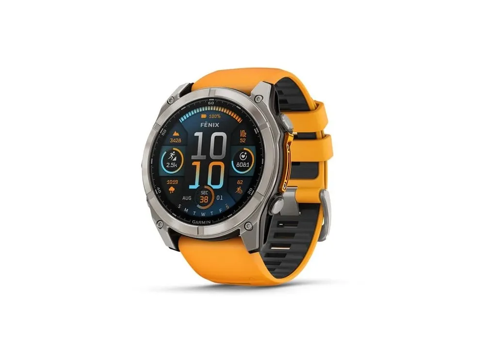 Garmin fenix 8 – 51 mm, AMOLED, Sapphire, Titanium s Orange/Graphite silikonovým řemínkem. + Nylonový řemínek k výběru ZDARMA + mapy TOPO Czech Finální Výprodej