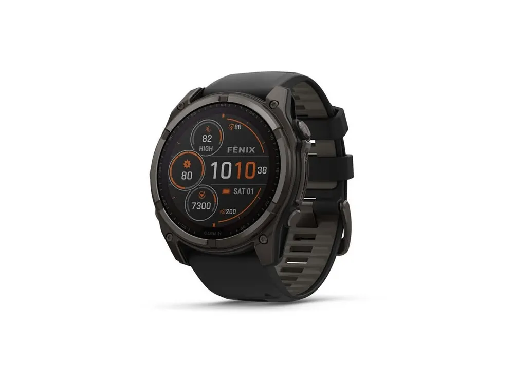 Garmin fenix 8 – 51 mm, Solar, Sapphire, Carbon grey DLC titanium s Black/Grey silikonovým řemínkem. + Nylonový řemínek k výběru ZDARMA + mapy TOPO Czech Kup Teď