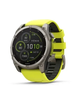 Pouze Dnes Garmin fenix 8 – 51 mm, Solar, Sapphire, Titanium s Yellow/Graphite silikonovým řemínkem + Nylonový řemínek k výběru ZDARMA + mapy TOPO Czech