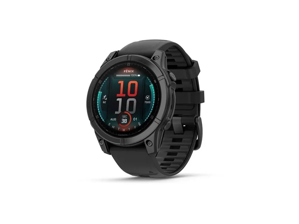 Garmin fenix E – 47 mm, AMOLED, Slate grey steel / Černý silikonový řemínek Cenový Hit