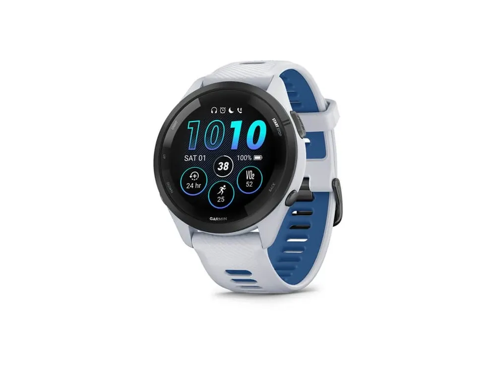 Garmin Forerunner 265, luneta Black, pouzdro White, řemínek silicone White/Blue Nízká Cena