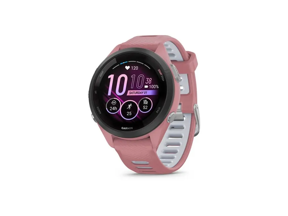 Akce Garmin Forerunner 265S, luneta Black, pouzdro Pink, řemínek silicone Pink/Grey
