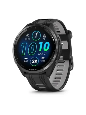 Garmin Forerunner 965, titanová luneta Carbon Grey DLC, pouzdro Black, řemínek silicone Black/Grey Značkový