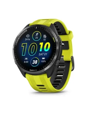Rychlé Dodání Garmin Forerunner 965, titanová luneta Carbon Grey DLC, pouzdro Black, řemínek silicone Yellow/Black