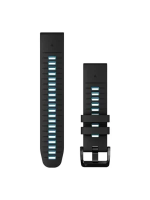 Garmin Hodinkové řemínky Quickfit 22 mm, Black / Cirrus Blue Silicone Akční Nabídka