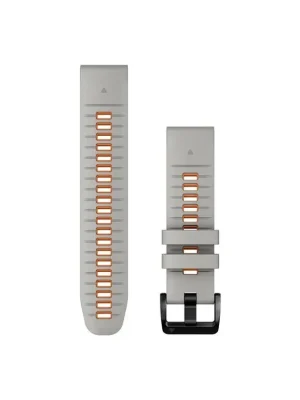 Garmin Hodinkové řemínky Quickfit 22 mm, Fog Gray / Ember Orange Silicone Rychlé Dodání