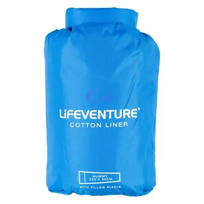 Aktuální LifeVenture Cotton Sleeping Bag Liner blue mummy