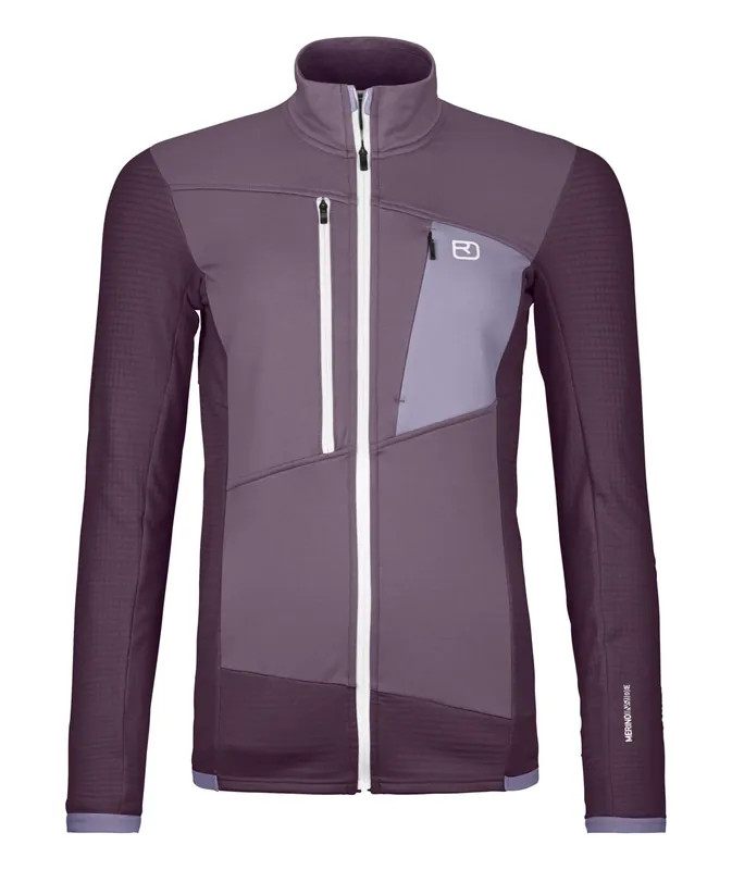 Rychlé Dodání Ortovox mikina Fleece Grid Jacket Women‘s, dark wild berry