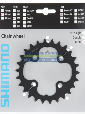Sleva Shimano převodník MTB/Trekking-ostatní 26 z 10 spd trojpřevodník AL pro 48-36-26 z