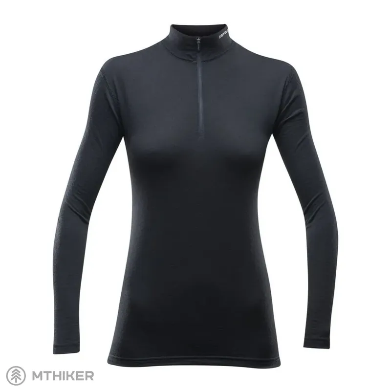 Vysoce Kvalitní Devold Breeze Merino 150 Zip Neck dámské tričko, černá