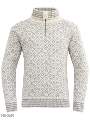Devold Svalbard Wool Zip Neck svetr, offwhite/grey Nakupujte Hned