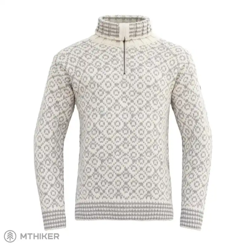 Devold Svalbard Wool Zip Neck svetr, offwhite/grey Nakupujte Hned