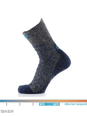Therm-ic Trekking UltraCool Linen Crew vysoké ponožky, šedá/tmavě modrá Pouze Dnes