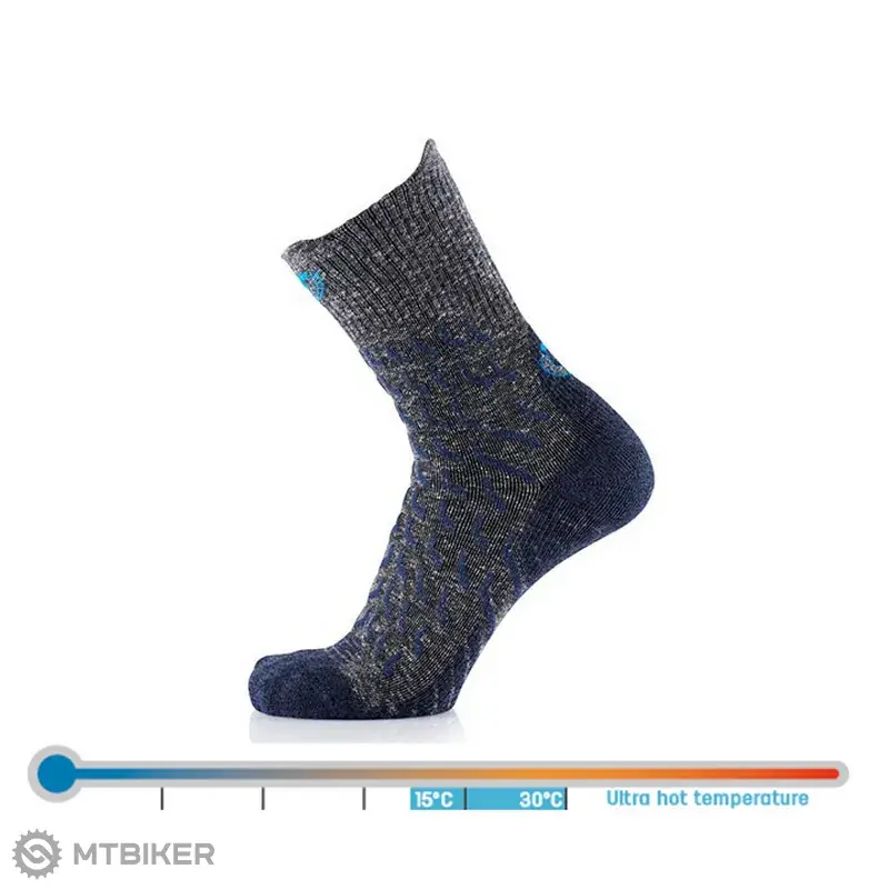 Therm-ic Trekking UltraCool Linen Crew vysoké ponožky, šedá/tmavě modrá Pouze Dnes