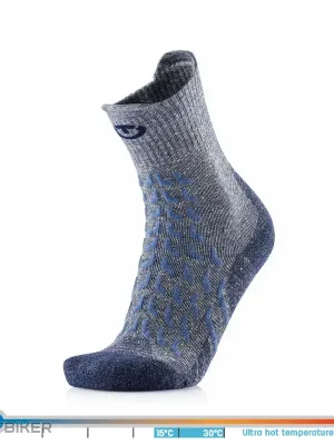 Ověřený Therm-ic Trekking UltraCool Linen Crew dámské ponožky, šedá/modrá