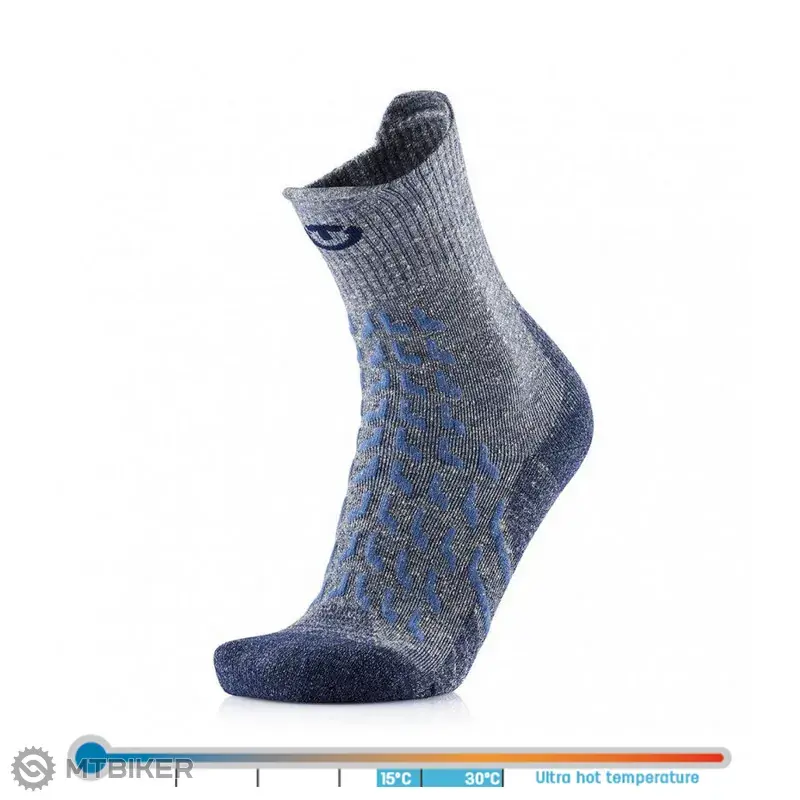 Ověřený Therm-ic Trekking UltraCool Linen Crew dámské ponožky, šedá/modrá
