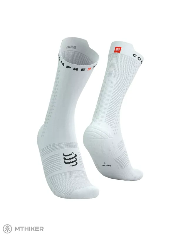 Akce COMPRESSPORT Pro Racing v4.0 Bike ponožky, bílá/černá