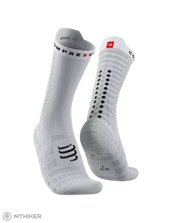 Novinka COMPRESSPORT Pro Racing v4.0 Bike ponožky, bílá/černá
