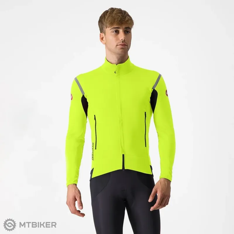 Horká Nabídka Castelli PERFETTO RoS 2 bunda, zářivá limetková/reflexní stříbrná
