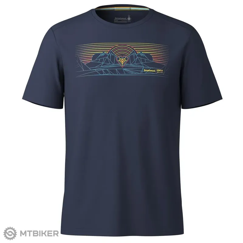Smartwool Mountain Sunrise Active Short Sleeve Graphic tričko, deep navy Zlevněný