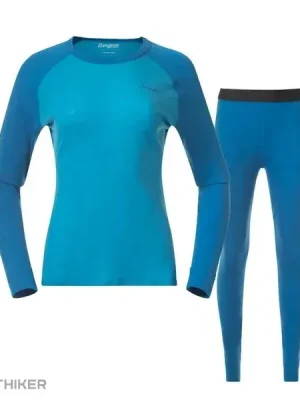 Akce Bergans of Norway Allround Merino Baselayer dámský set, aqua lagoon/dark aqua lagoon