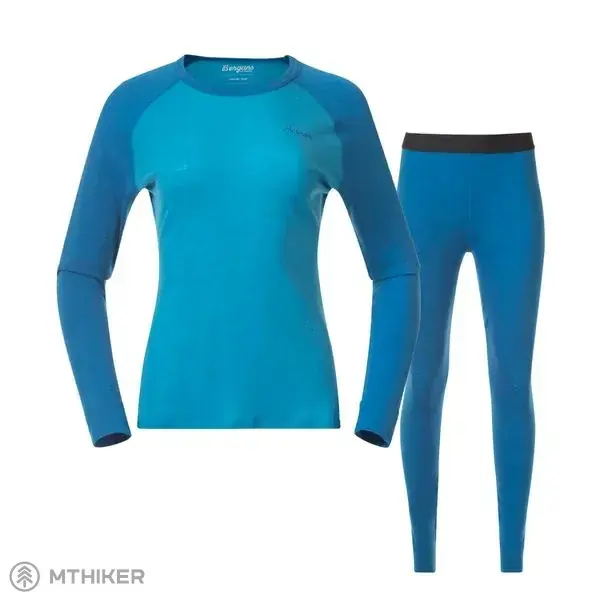 Akce Bergans of Norway Allround Merino Baselayer dámský set, aqua lagoon/dark aqua lagoon