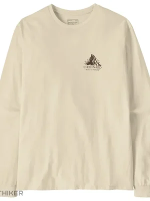 Vrácení Zdarma Patagonia L/S Chouinard Crest Responsibili-Tee tričko, birch white