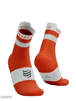 Zlevněný COMPRESSPORT Pro Racing Socks v4.0 Run High ponožky, tigerlily/white