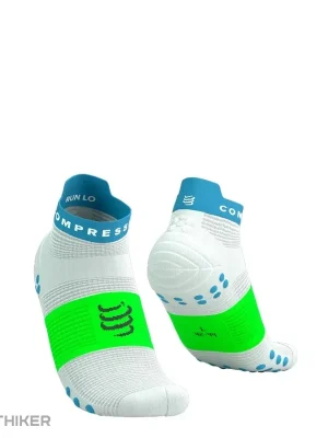 COMPRESSPORT Pro Racing Socks v4.0 Run Low ponožky, bílá/norská blue/neon green Aktuální