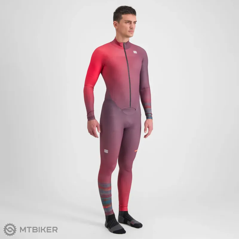 Sportful Apex kombinéza, huckleberry/tango červená Zlevněný
