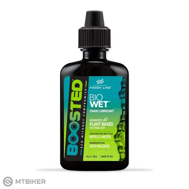 Finish Line BOOSTED Bio Wet mazivo na řetěz, 60 ml, kapátko Finální Výprodej