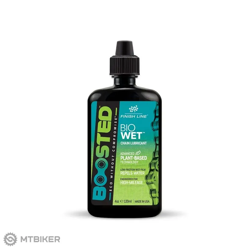 Finish Line BOOSTED Bio Wet mazivo na řetěz, 120 ml, kapátko Nakupujte Hned