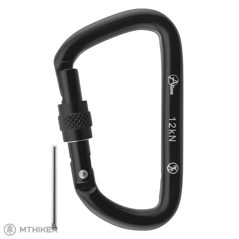 Nejlepší Volba Singing rock ALIENS D 12 kN screw pin karabina, černá