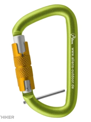 Sleva Singing rock ALIENS ACCESSORY D 12 kN Twistlock karabina, zelená