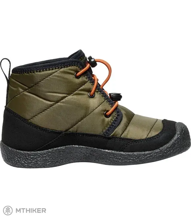 KEEN Howser II Chukka Waterproof dětské boty, dark olive/gold flame Akční Cena