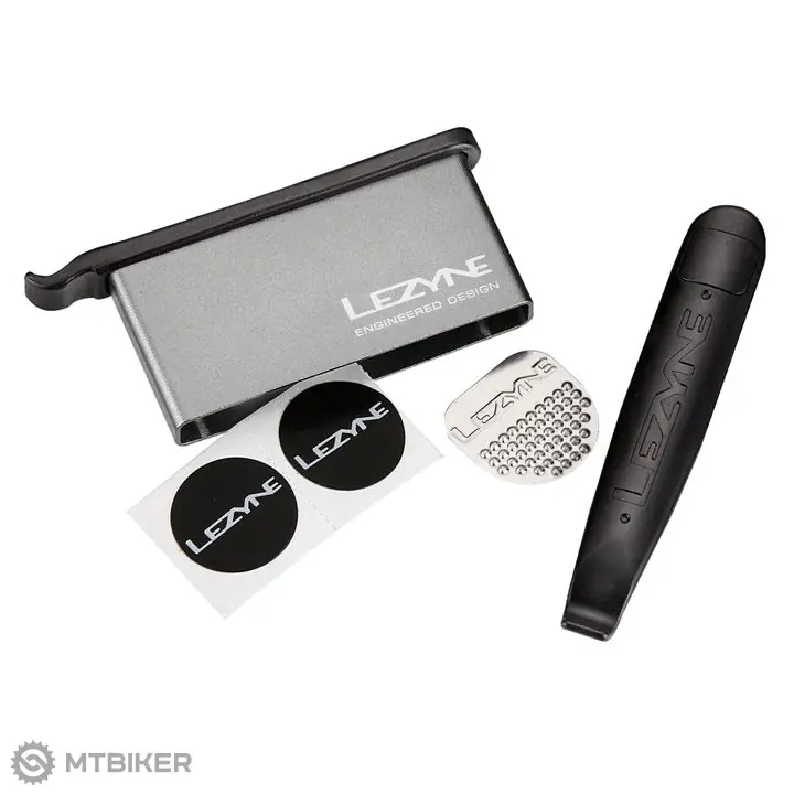Akční Cena Lezyne Lever Kit sada lepení v Al boxu + montpáky, světle šedá