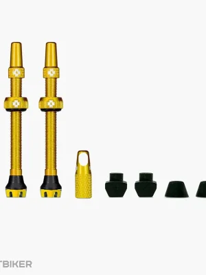 Cenová Bomba Muc-Off Tubeless sada bezdušových ventilků, 60 mm, zlatá