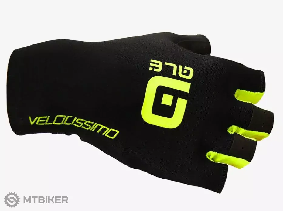 Oblíbený ALÉ Velocissimo Crono rukavice, černá/fluo žlutá