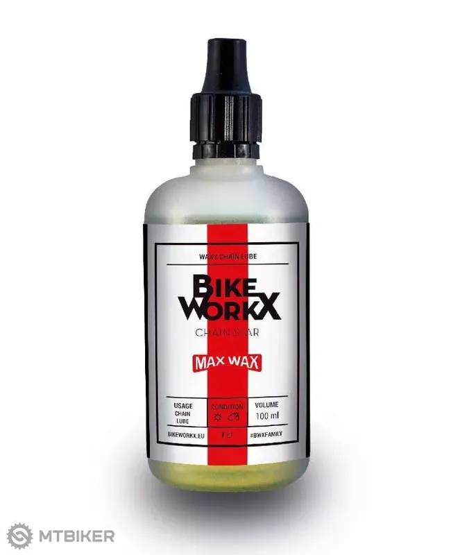 Oblíbený BIKEWORKX Chain Star MAX WAX vosk na řetěz, kapátko, 100 ml