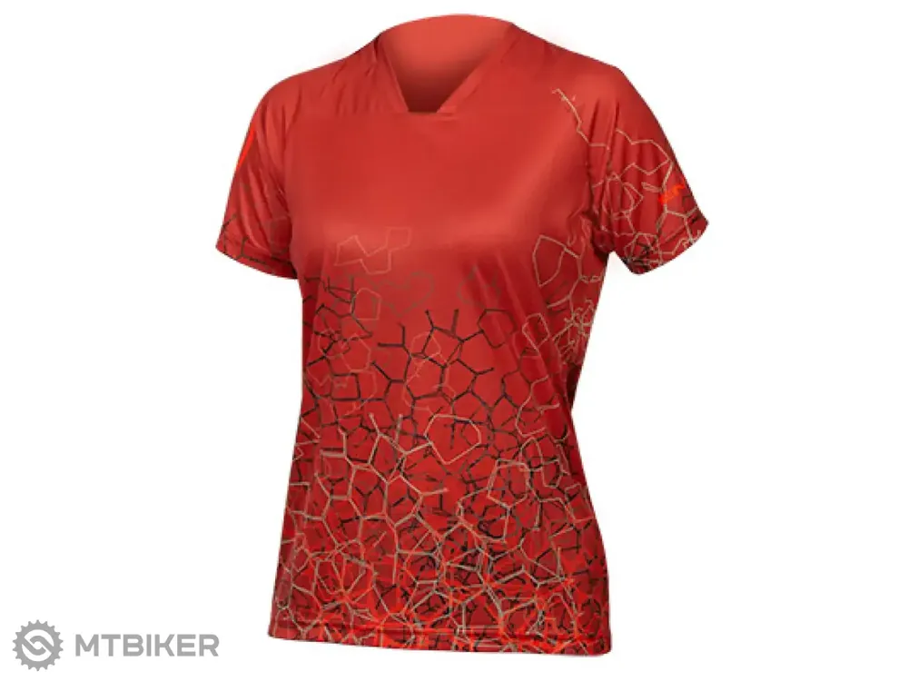 Finální Výprodej Endura SingleTrack Print Tee LTD dámský dres, cayenne