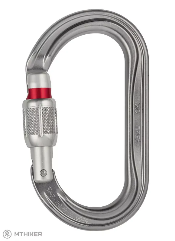 Vysoce Kvalitní Petzl OK SCREW LOCK karabina, stříbrná