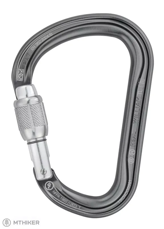 Petzl WILLIAM SCREW LOCK karabina, šedá Nejprodávanější
