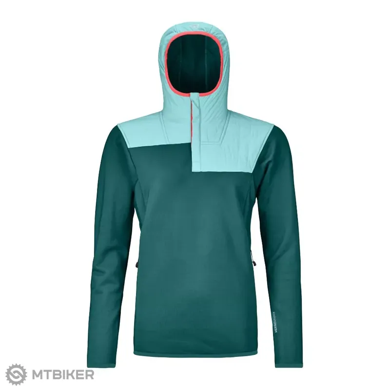 Sezónní Sleva ORTOVOX Fleece Plus Anorak dámská mikina, Pacific Green
