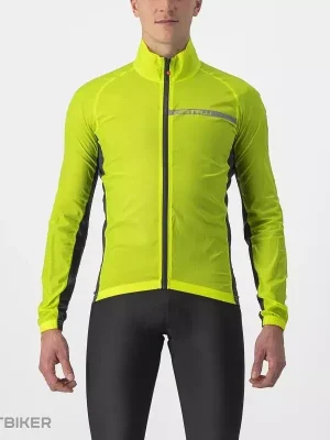 Originální Castelli SQUADRA STRETCH bunda, zářivě limetková