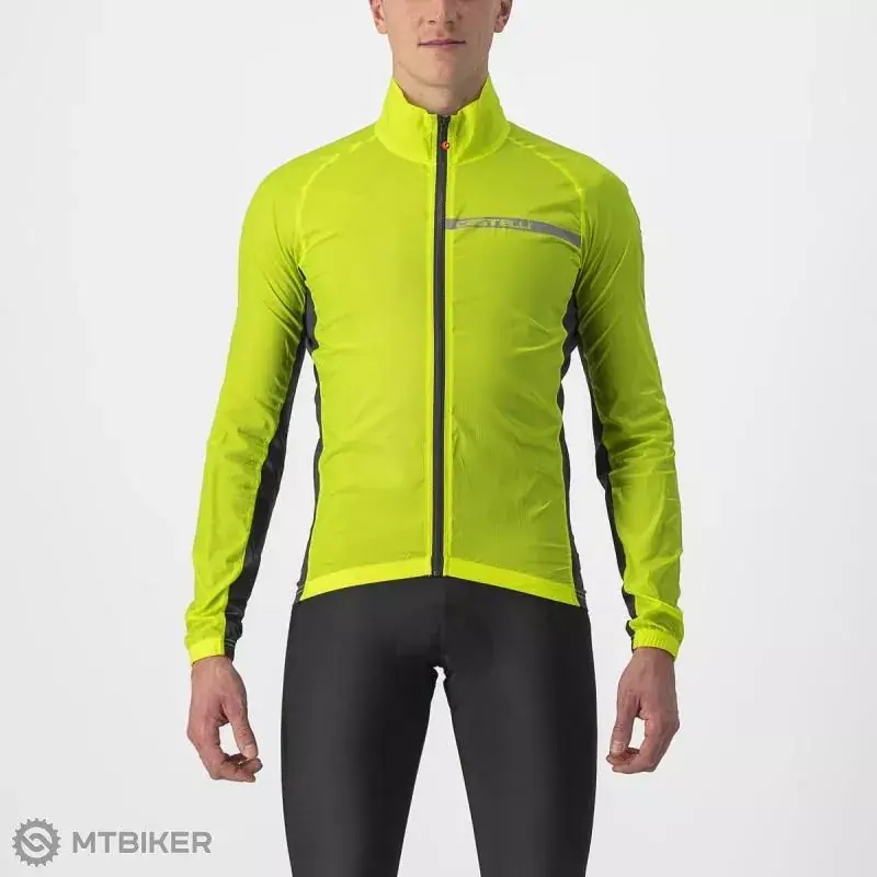 Originální Castelli SQUADRA STRETCH bunda, zářivě limetková